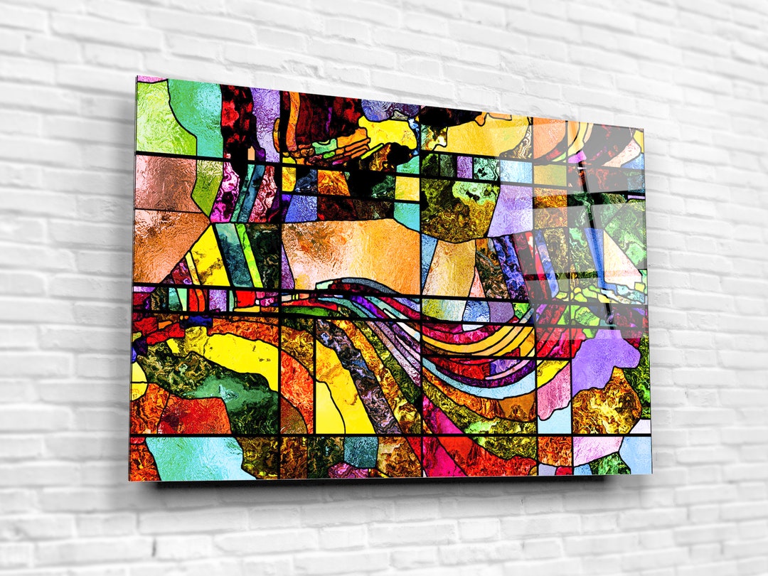 Stained Glass, Tempered Glass Printing Wall Art , Modern Wall Art