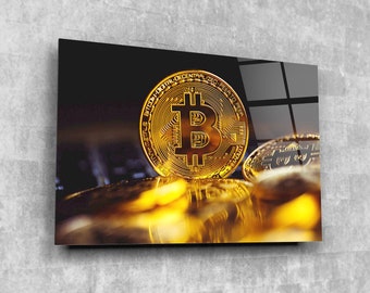 Bitcoin Glass, Tempered Glass Printing Wall Art , Modern Wall Art, Extra Large Wall Art,Modern Glass Art, Mother's Day Gift
