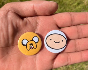 Finn and Jake - Adventure Time- 1.25”- Pins