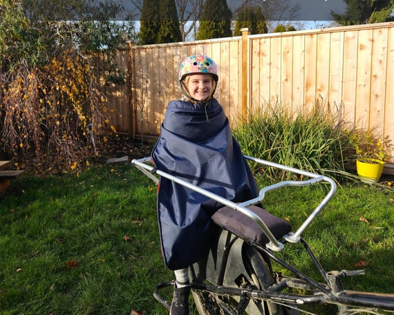 The Wren Plus (age 6+) - Waterproof, Fleece Lined Attachable Blankets for your Cargo Bike kids.  (USA tariffs included in price)
