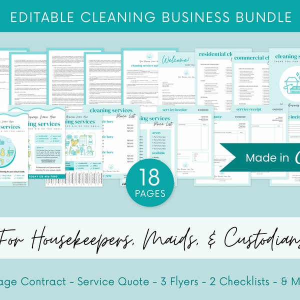 Cleaning Lady Contract Etsy