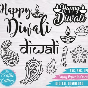 Diwali SVG, Happy Diwali, Bundle, Deepavali Cards, SVG Cutting File, Digital Download, Circut, Indian New year, vinyl decal, Diwali Festival
