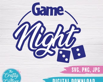 Games Night SVG, SVG Cutting File, Game Night, Digital Download, Scrapbooking, Circut, Silhouette, Vinyl, vinyl decal, gift idea