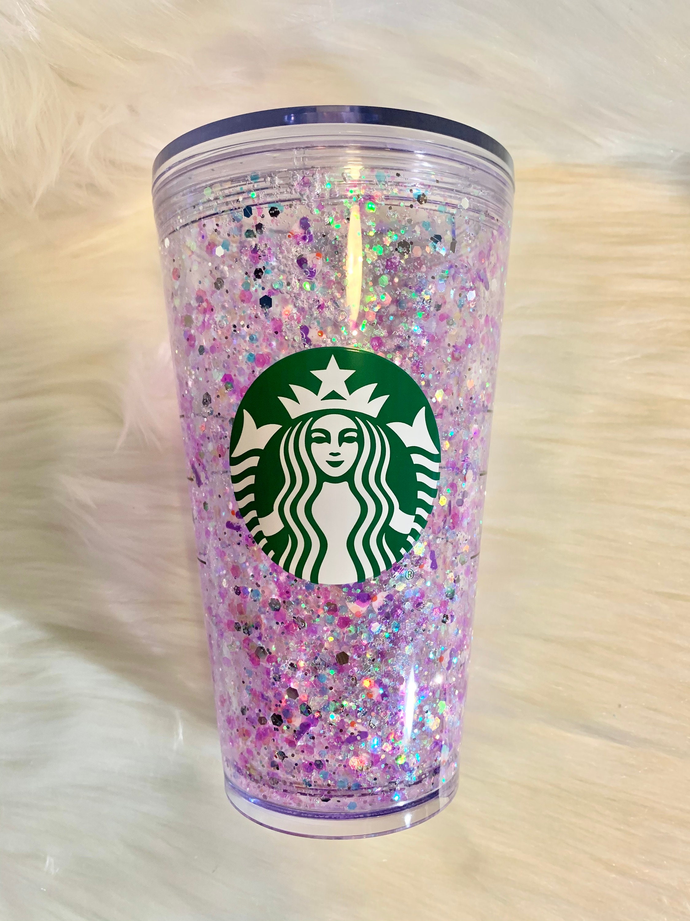 Purple Ube Cupcake Starbucks Snowglobe Glitter Tumbler Purple | Etsy