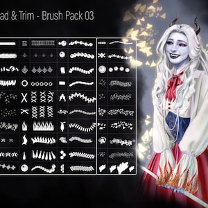 Brush Pack, Photoshop, Embroidery Beading, Trim, Texture, Costume Digital Brushes, Digital Brush for Clothing, Procreate CSPaint