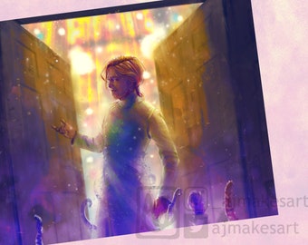 Impressão artística de fã de Caleb Widogast, decoração de parede de Critical Role.