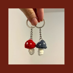 keyring-Crochet character- doll -supermario- mushroom-Amigurumi doll-keyring-keychain - Christmas gift