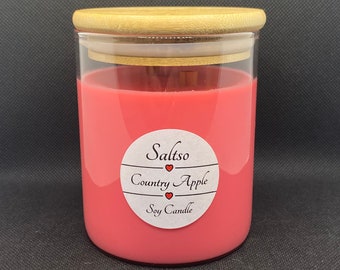 Country Apple 12oz Wooden Wick Soy Candle