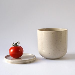 Large cup/bowl | speckled | without/with lid/coaster | large ceramic mug without handle | modern | handmade in Germany