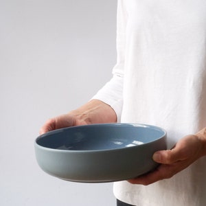 Ceramic bowl blue matt | 1,000ml | without/with lid/plate | modern stoneware | Crockery handmade in Germany