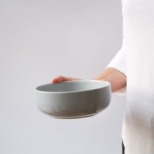 Ceramic bowl ice gray | 600ml | without/with lid/plate | modern stoneware | Crockery handmade in Germany