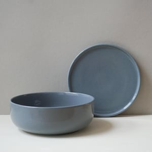 Ceramic bowl | blue | 600ml | without/with lid | modern stoneware | Crockery handmade in Germany