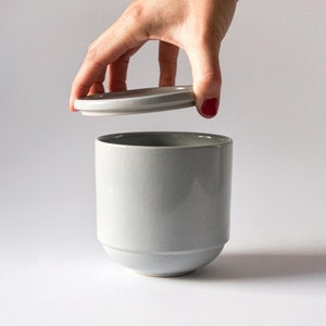 Large cup/bowl | ice gray | 500ml | without/with lid | Coffee mug ceramic | Crockery handmade | pottery made in Germany