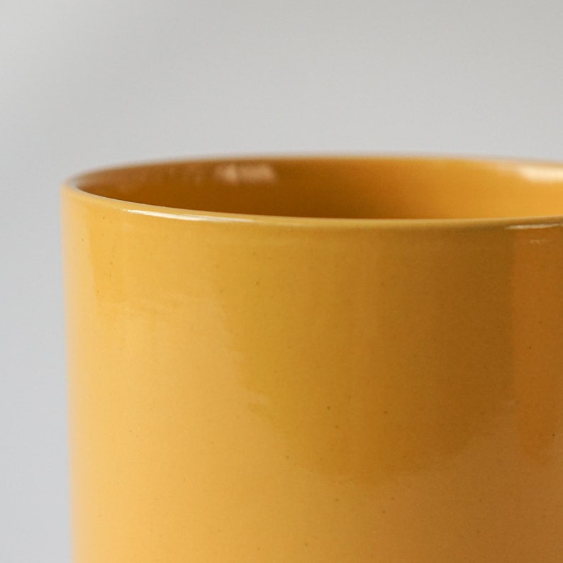 Ceramic mug yellow 200ml Cup without handle modern Etsy