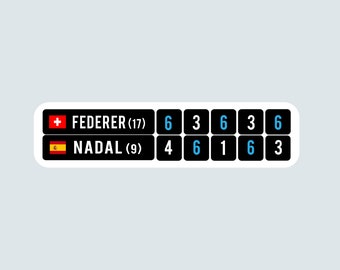 Roger Federer vs Rafael Nadal Sticker, Tennis gift, Decals, Vinyls, Tennis Laptop Stickers