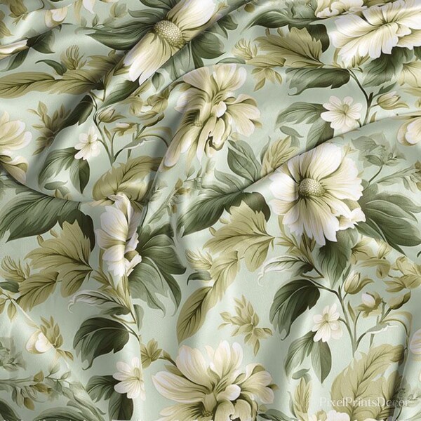 Fleur Indigine Mais Satin Fabric By the Yard Pre Order main image 1