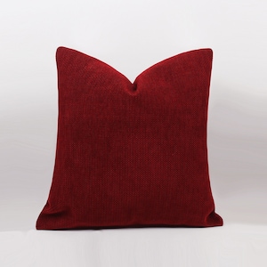 Rode kussensloop fluweel stof plaid kussenhoes, rood zwart punt getextureerde kussensloop kussenhoes 16x16 18x18 18x20 20x20 22x22 24x24