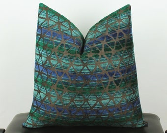 Colourful Velvet Pillow Cover,Green Blue Brown Velvet Fabric Throw Pillow,Textured Pillow Case,Couch Pillow,20x20 22x22 24x24 Gift Pillow
