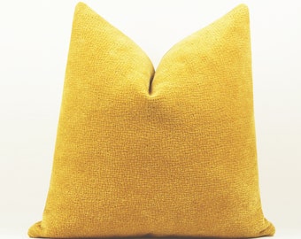 Yellow Velvet Pillow Cover,Yellow of Lemon Velvet Fabric Throw Pillow,Textured Pillow Case,Couch Pillow, 20x20 22x22 24x24 Gift Pillow Cover