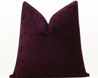 Purple Velvet Pillow Cover,Purple Velvet Fabric Throw Pillow,Textured Pillow Case, Couch Pillow, 20x20 22x22 24x24 Gift Pillow