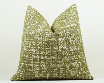 Mustard Green Pillow Cover, Velvet Fabric Throw Pillow Cover,Green Textured Pillow Cover Cushion Case 16x16 18x18 18x20 20x20 22x22 24x24