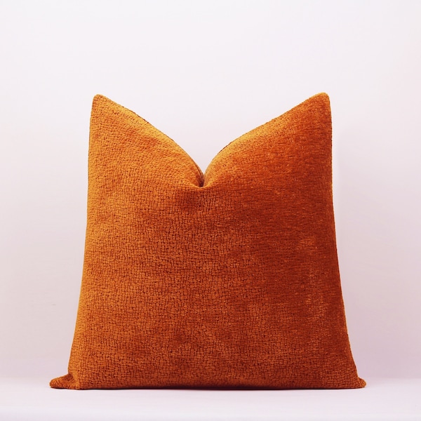 Cinnamon Copper Velvet Pillow Cover, Teddy Throw Pillow, Velvet Throw Pillow, Iridescent Textured Pillow Cover, Gift Pillow 18x18 20x20 22x22