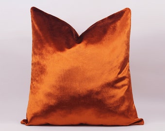 Terracotta Copper Velvet Fabric/Rust Cover,Glitter Velvet Throw Pillow,Iridescent Cinnamon Copper Textured Pillow Cover, 14x14  22x22 26x26