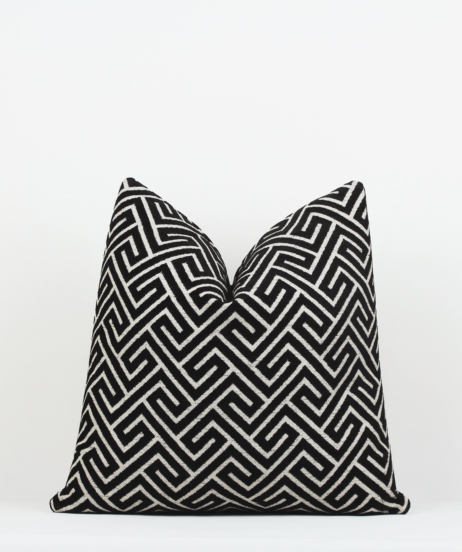 Modern Black Velvet Pillow Coverblackwhite Velvet Fabric Etsy