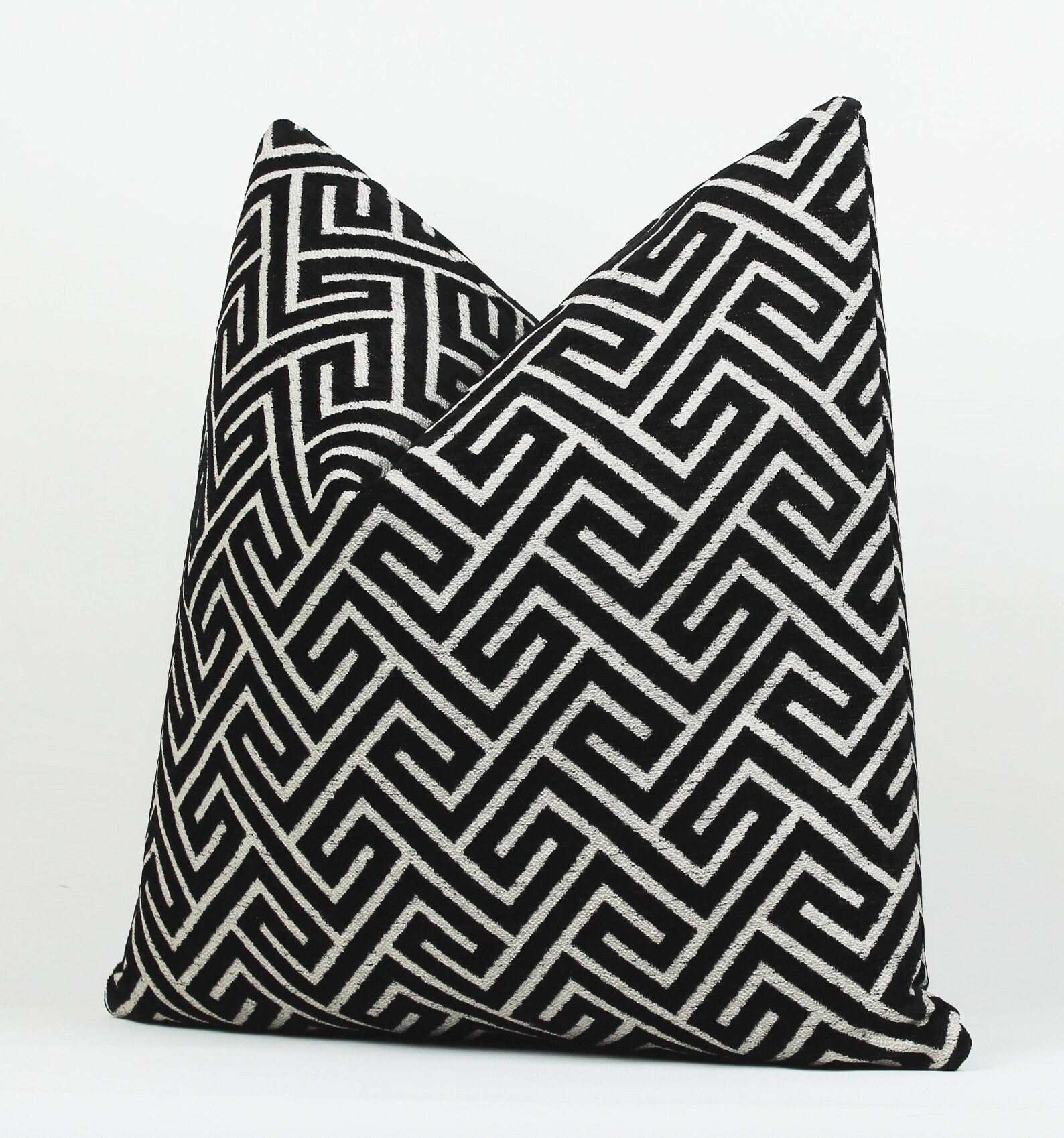 Modern Black Velvet Pillow Coverblackwhite Velvet Fabric Etsy