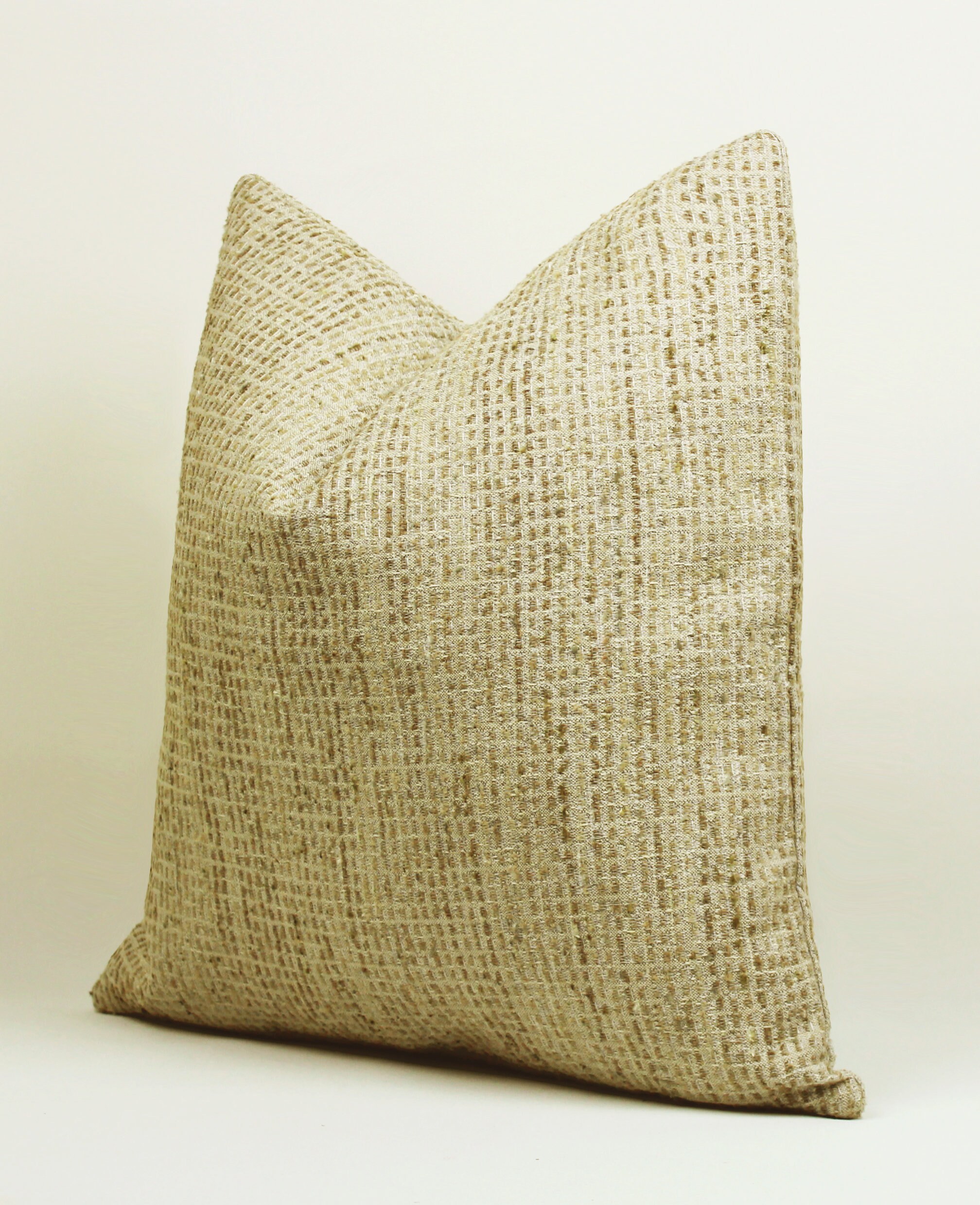 Milky Brown Linen Pillow Coverivory Long Pillow Iridescent Etsy