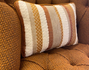 Colourful Velvet Pillow Cover,Gray Yellow Cinnamon Velvet Fabric Throw Pillow,EarthTones,Textured PillowWith Piping,Cushion Cover,20x2022x22