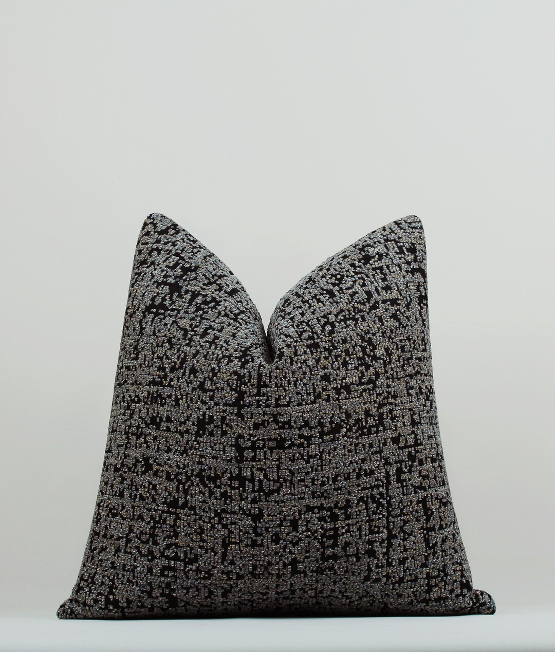 Black Gray Pillow Cover Velvet Fabric Throw Pillow Coverblack Etsy