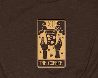 Camisa de carta de tarot de café helado / Camisa de café helado / Camisa de carta de tarot / Regalo de amante del café / Regalos para mujeres / Sudadera celestial / Astrología