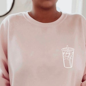 Iced Coffee Shirt | Iced Coffee Crewneck | Coffee Lover Gift | Sweatshirt Women Trendy | Crewneck Sweatshirt