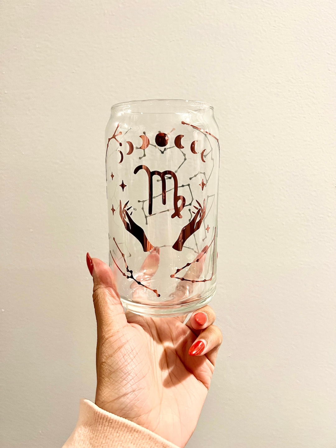 Zodiac Glass Cup Custom Astrology Gift Zodiac Can Glass Constellation Glass Libbey Glass Can