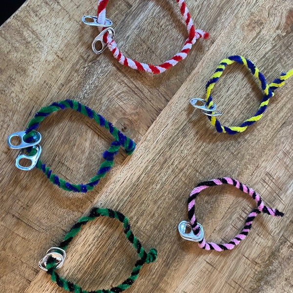 Recycled Pipe-Cleaner and Can Tab Ornaments