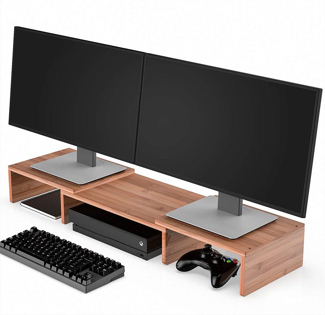 Dual Monitor Riser with Adjustable Length and Angle Desktop Etsy