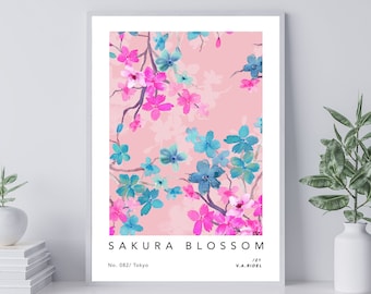 Sakura Blossom Print: Hand-Painted Floral Wall Art