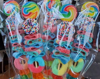 Lollipop Candy Kabobs | Kids Gummy Favors | Kebab Party Treats