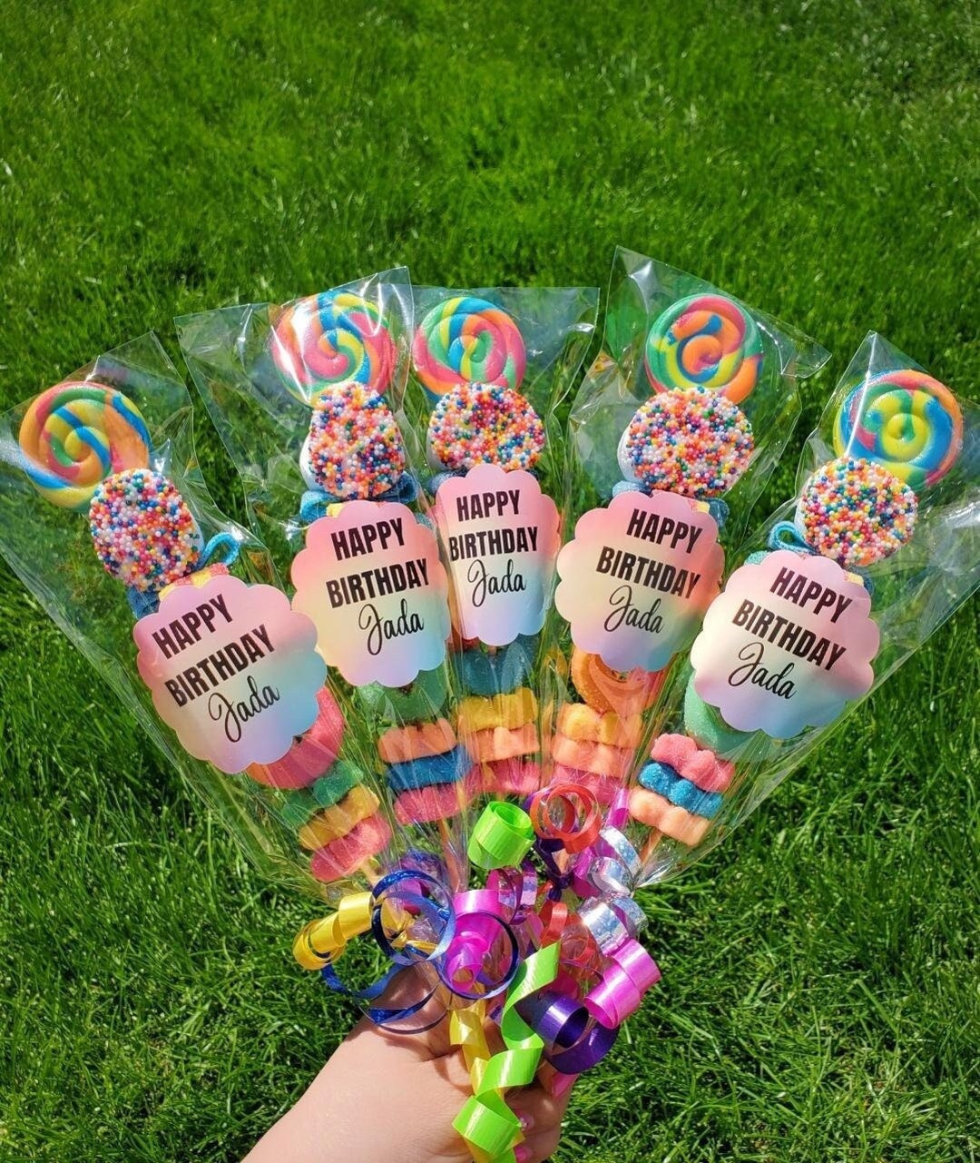 12 PERSONALIZED Lollipop Name Included Candy Kabobs Etsy