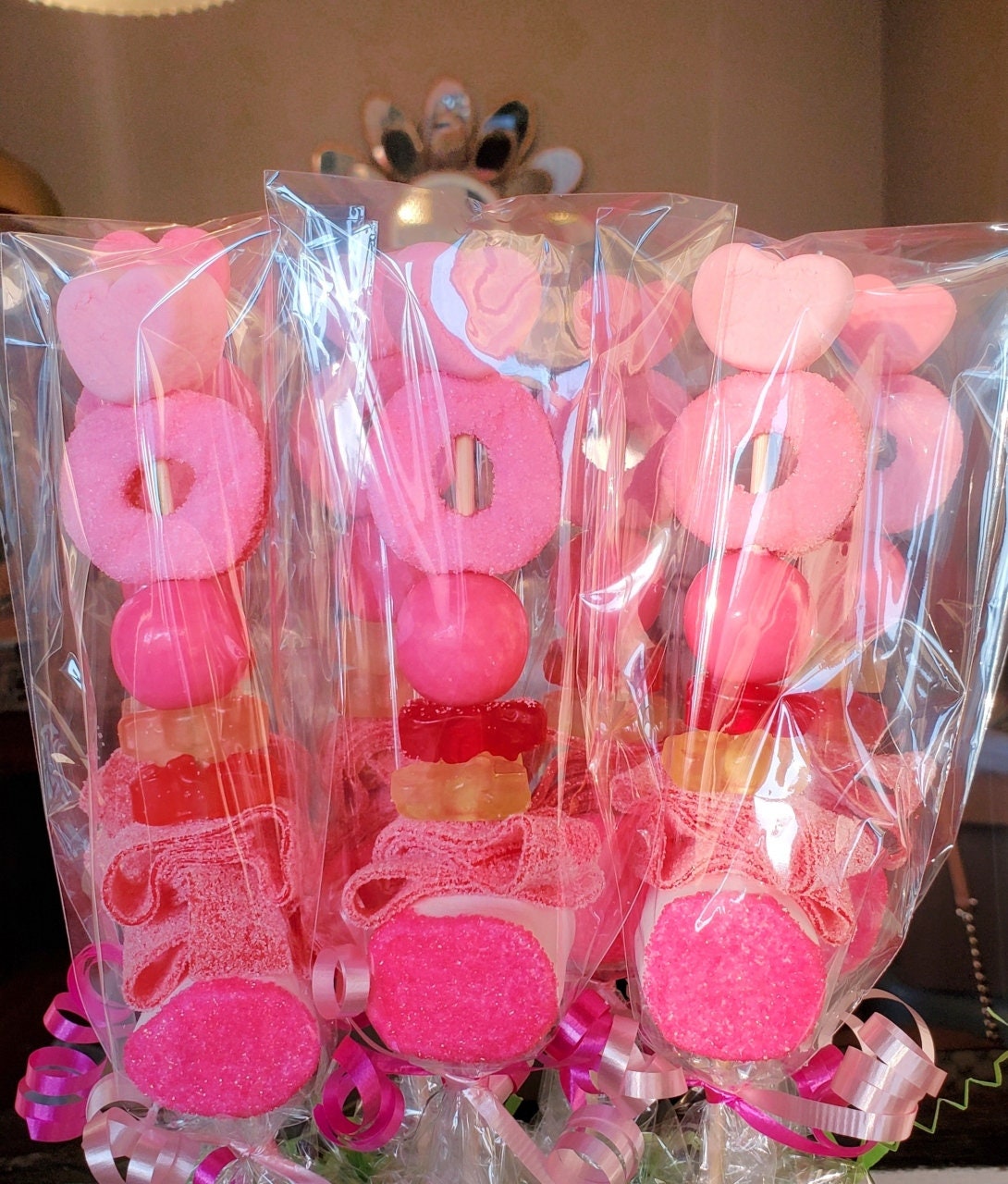 12 Pink Candy Kabobs Etsy