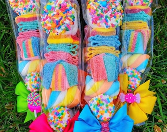 10 EXCLUSIVE XL Birthday Lollipop Candy Kabobs, CandyLand, Party Favors,  Birthday Treat, Clip Bows