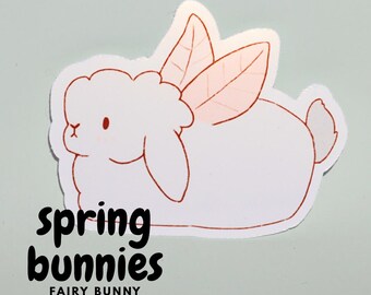 Pegatinas de conejitos de primavera (dibujadas a mano, sin uso de IA)