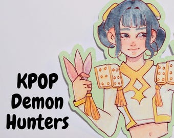 Juego de pegatinas de vinilo brillante de Huntrix / Fanart de Kpop Hemon Hunters - Zoey, Rumi, Mira