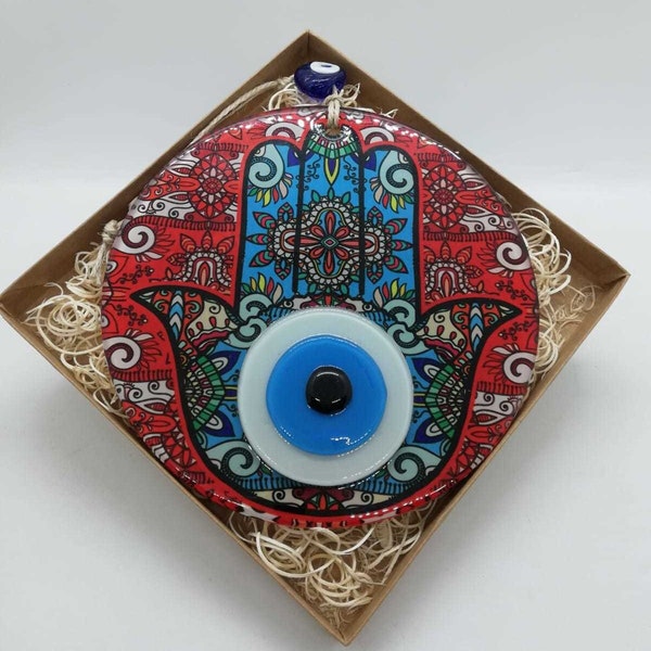 Handmade Evil Eye Beads Fatma Ana Hand Design Glass Wall Decor