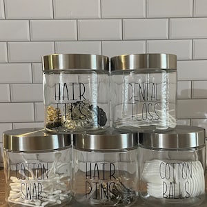 Bathroom jars, bathroom decor, bathroom decor, bathroom jars, bathroom organizers