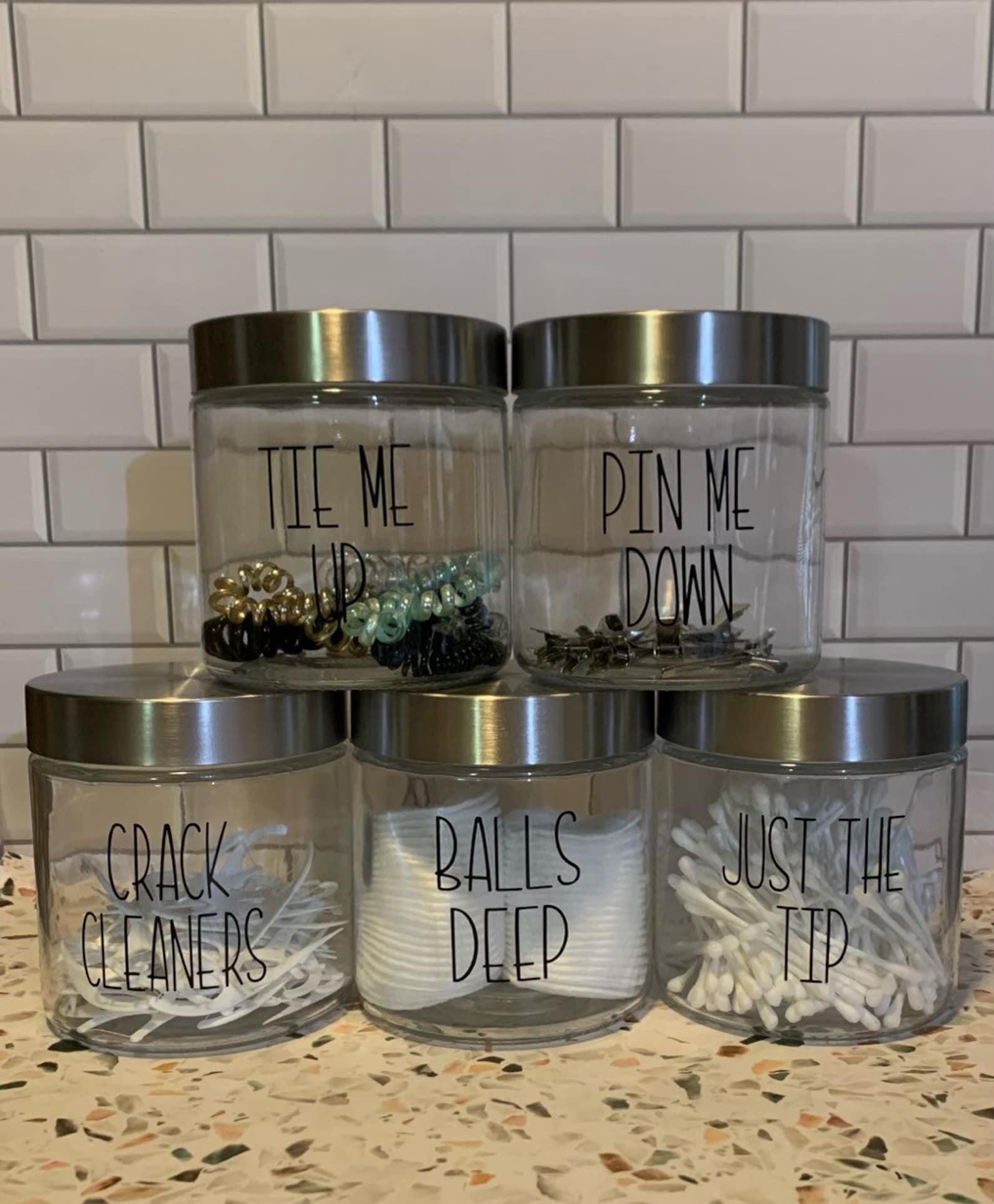 Bathroom Jars Bathroom Decor Funny Bathroom Decor Pin Me - Etsy