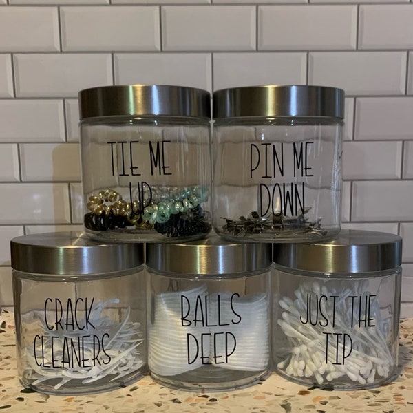 Funny Bathroom Jars Etsy