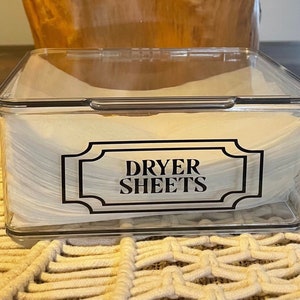 Dryer sheets box, dryer sheet container, dryer sheet organizer, laundry room, dryer box, farmhouse, laundry sheet storage,laundry image 1