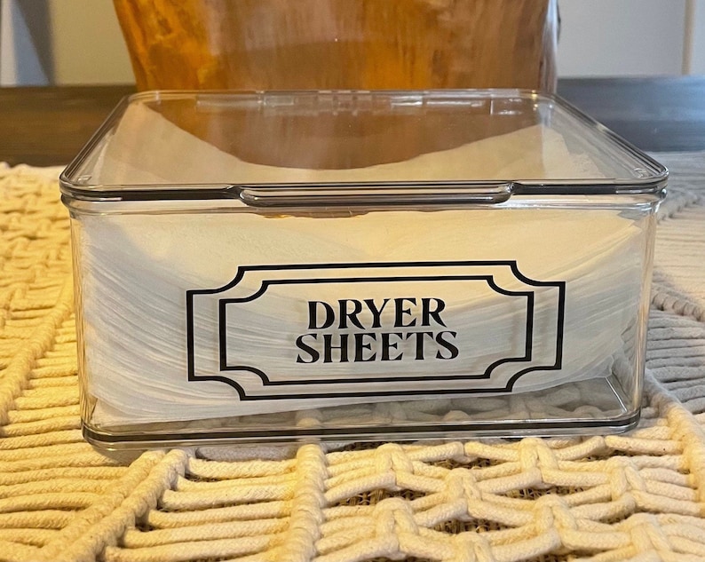 Dryer sheets box, dryer sheet container, dryer sheet organizer, laundry room, dryer box, farmhouse, laundry sheet storage,laundry image 1